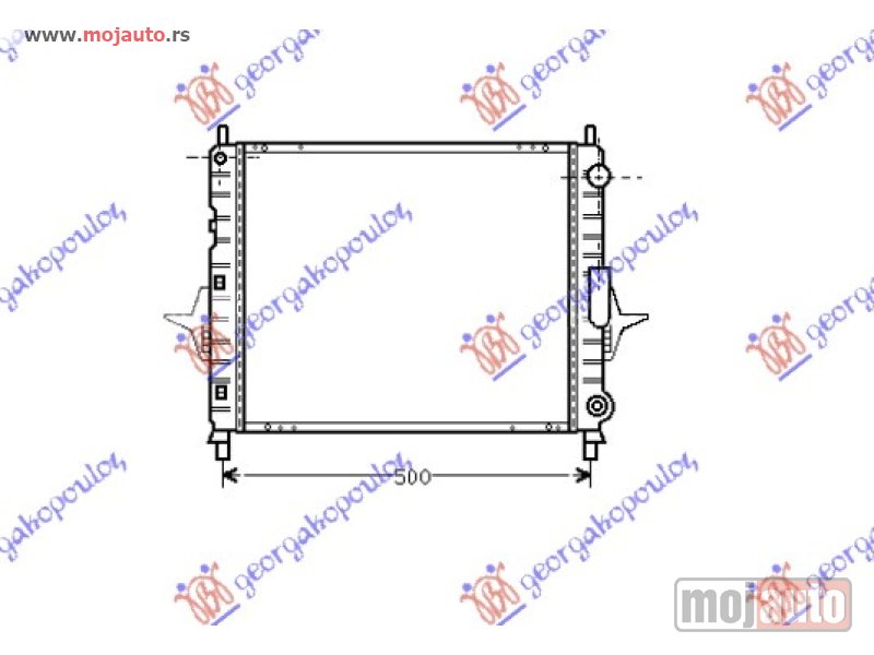 Glavna slika -  HLADNJAK MOTORA 1.2i (MAN/AUTO) (+AC) (430x390x24) Renault twingo 92-98 -dostupno - MojAuto