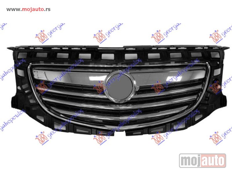 Glavna slika -  PVC MASKA CRNA (HROM LAJSNE) (HROM GORNJA LAJSNA) Opel insignia 08-13 -dostupno - MojAuto