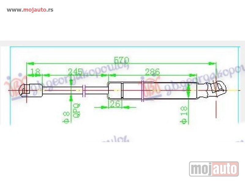 Glavna slika -  AMORTIZER GEPEK VRATA (569L-310N) Hyundai i30 07-12 -dostupno - MojAuto