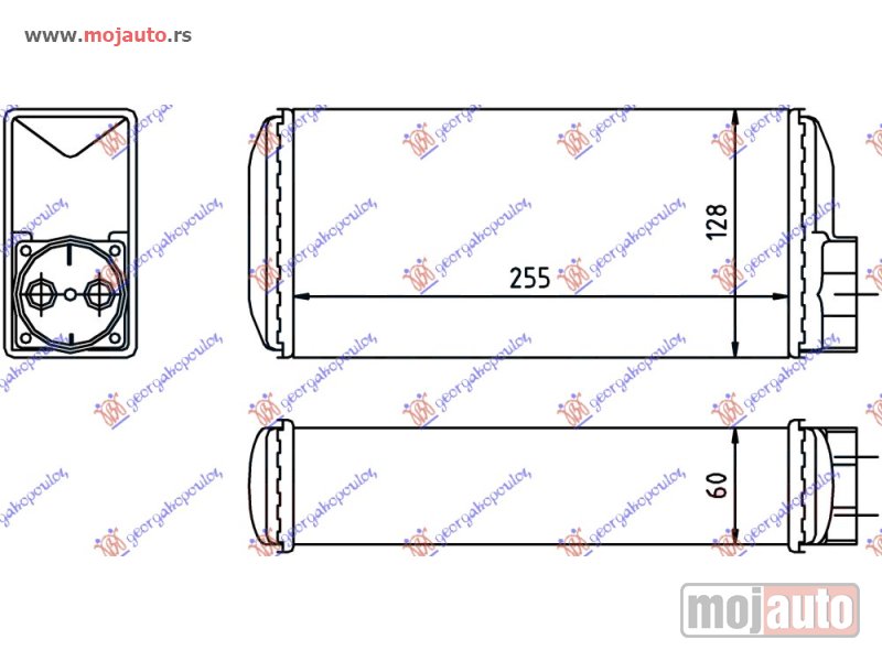 Glavna slika -  GREJAC KABINE (255x128x60) Skoda favorit 89-94 -dostupno - MojAuto
