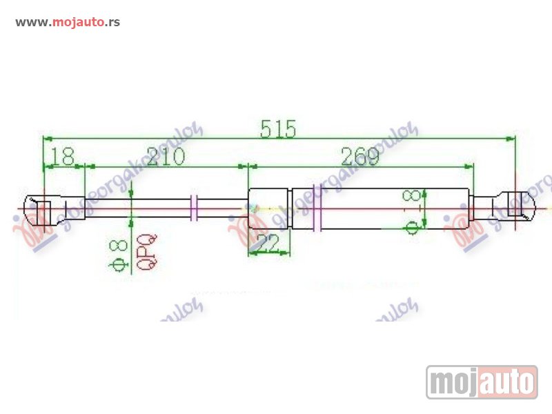 Glavna slika -  AMORTIZER GEPEK VRATA (515L-355N) Nissan qashqai 07-10 -dostupno - MojAuto