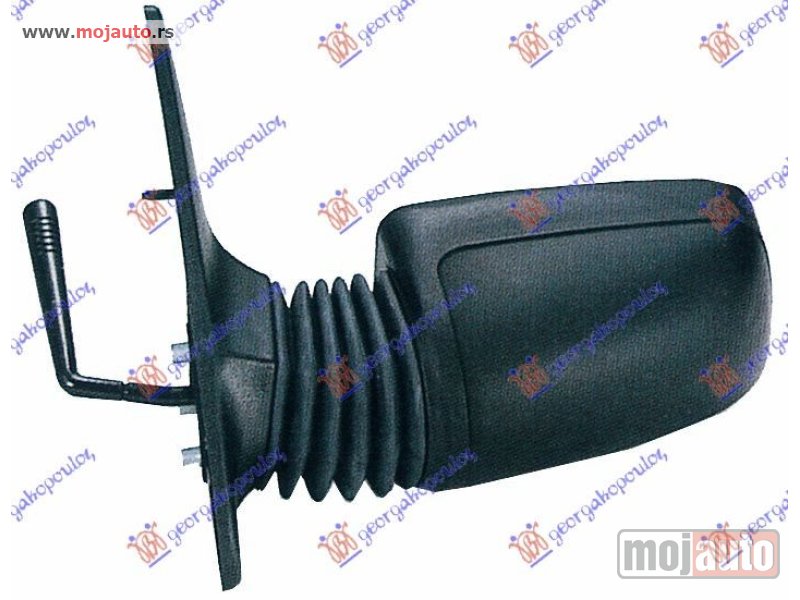 Glavna slika -  RETROVIZOR MEHANICKI SA RUCICOM (RAVNO STAKLO) Levo Peugeot 205 83-92 -dostupno - MojAuto