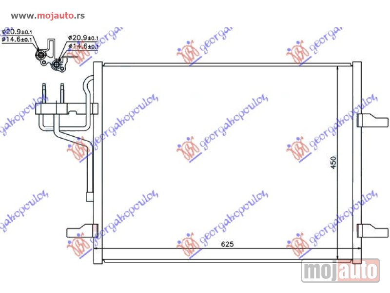 Glavna slika -  HLADNJAK KLIME BENZIN/DIZEL (585x470x16) Ford kuga 08-13 -dostupno - MojAuto