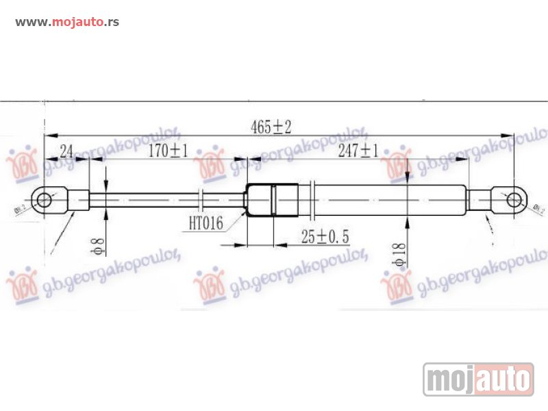 Glavna slika -  AMORTIZER GEPEK VRATA (465L-113N) Suzuki jeep (sj410) samurai 79-88 -dostupno - MojAuto