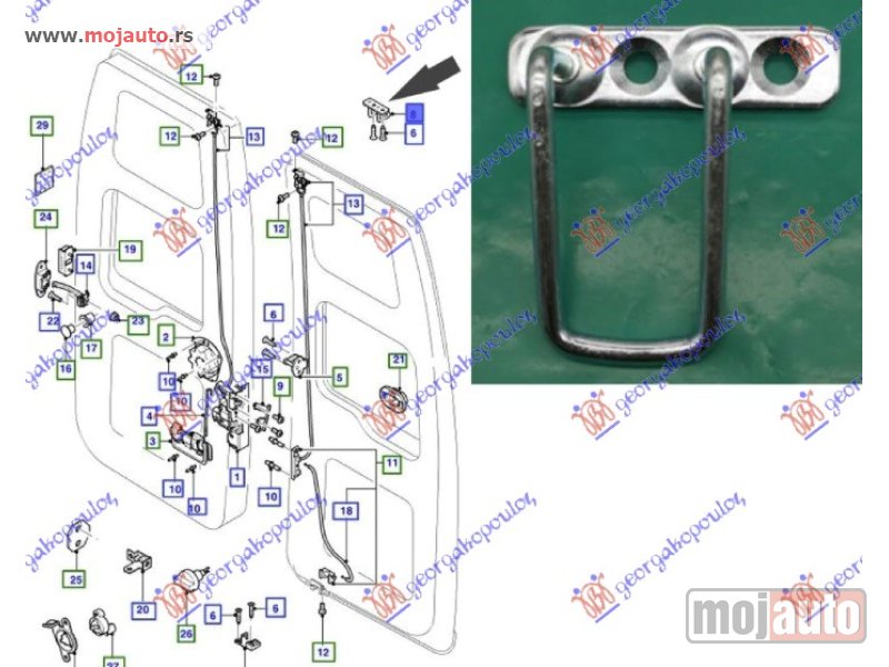Glavna slika -  BRAVA GEPEK VRATA GORNJA (DUPLA VRATA) Levo Ford transit 00-06 -dostupno - MojAuto