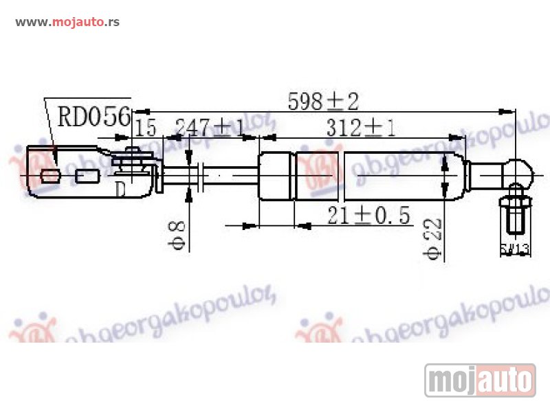 Glavna slika -  AMORTIZER GEPEK VRATA (598L-200N) Desno Suzuki swift gti 93-96 -dostupno - MojAuto