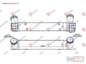 NOVI: delovi  HLADNJAK INTERKULERA 2.0 (316D-318D-320D) DIZEL (510x100x84) CEV 62-62 Bmw series 1 (e82/88) coupe/cabrio 07-13 -dostupno