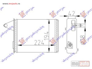 NOVI: delovi  GREJAC KABINE (224x194) (SA PREKIDACEM) Fiat strada 05-14 -dostupno