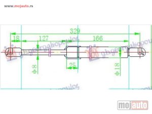 NOVI: delovi  AMORTIZER HAUBE (329L-380N) Audi a6 14-18 -dostupno