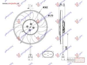 NOVI: delovi  VENTILATOR (MOTOR+ELISA) (2.0-3.0 TFSI BENZIN - 2.0-3.0 TDI DIZEL) (370mm) (400W) (4 PIN) LEVO Audi a7 18- -dostupno