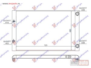 NOVI: delovi  HLADNJAK MOTORA 3.7/4.2i BENZIN (725x480x40) Audi a8 02-09 -dostupno