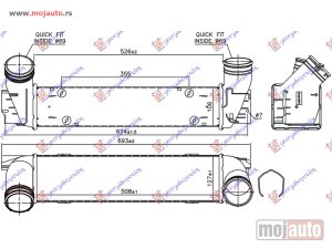 NOVI: delovi  HLADNJAK INTERKULERA 1.6-2.0 (16i-20i-X-28i) BENZIN (508x127x106) Bmw x1 (e84) 13-15 -dostupno