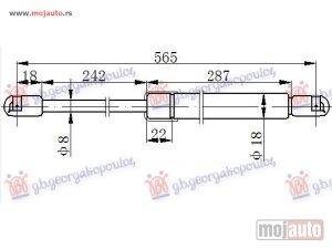 NOVI: delovi  AMORTIZER HAUBE (565L-250N) Jeep grand cherokee 11-14 -dostupno