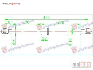 NOVI: delovi  AMORTIZER GEPEK VRATA (424L-380N) Citroen ds3 10-14 -dostupno