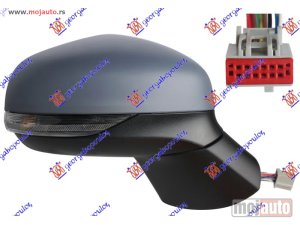 NOVI: delovi  RETROVIZOR ELEKTRICNI SA GREJACEM PM (ELEKTRO-SKLOPIV) (MIGAVAC) (SVETLO) (10 PIN) (A KVALITET) (KONVEKSNO STAKLO) Desno Ford puma 20- -dostupno