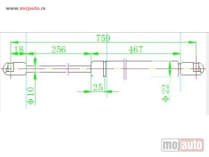 NOVI: delovi  AMORTIZER GEPEK VRATA (759L-670N) Ford kuga 13-16 -dostupno