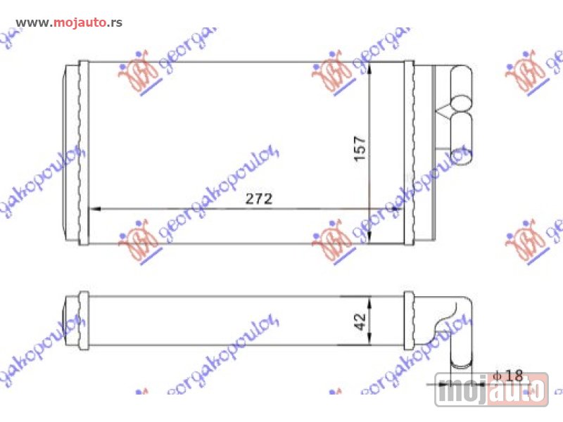 Glavna slika -  GREJAC KABINE (275x158) (CEVI 17mm) Audi a6 94-97 -dostupno - MojAuto