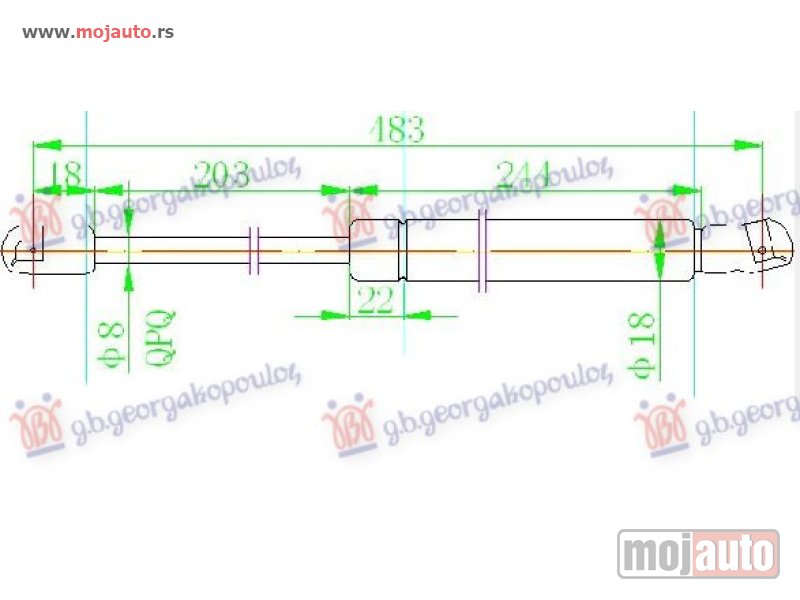 Glavna slika -  AMORTIZER HAUBE (485L-170N) Audi q7 09-15 -dostupno - MojAuto