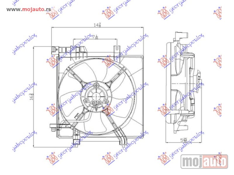 Glavna slika -  VENTILATOR HLADNJAKA KOMPLET (BENZIN BEZ TURBO) Subaru impreza 08-14 -dostupno - MojAuto