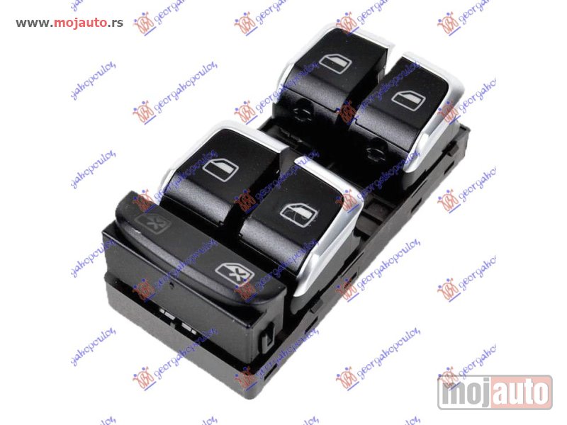Glavna slika -  PREKIDAC U PREDNJIM VRATIMA HROM/CRNI (4 TASTERA) (10 PIN) Levo Audi a4 11-15 -dostupno - MojAuto