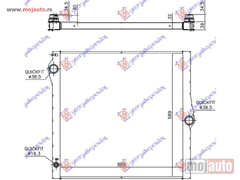 Glavna slika -  HLADNJAK MOTORA 3.0i 24V 4.8i 32V (585x589x32) Bmw x5 (e70) 10-13 -dostupno - MojAuto