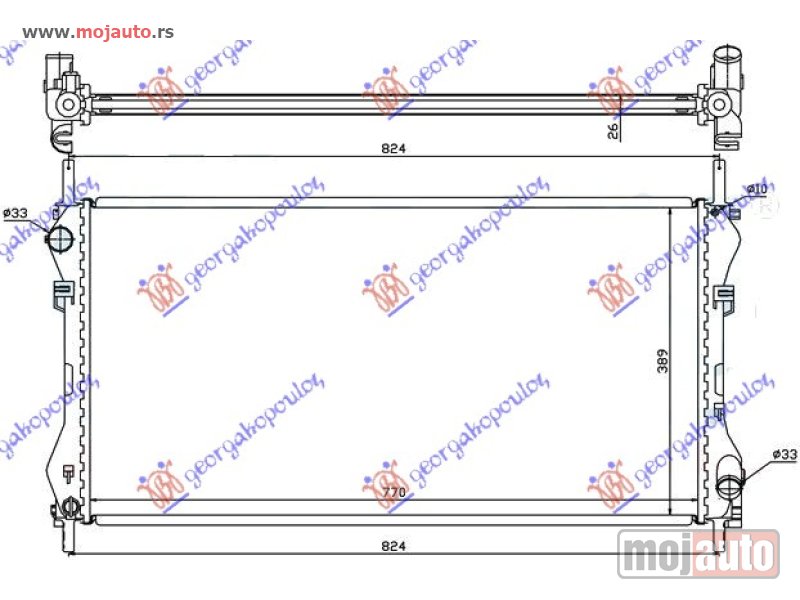 Glavna slika -  HLADNJAK MOTORA 2.0CC TDI-TDCI (+/-AC) (77x40) Ford transit 00-06 -dostupno - MojAuto