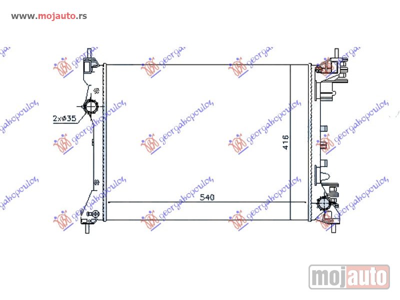 Glavna slika -  HLADNJAK MOTORA 1.4i 16V (+/-AC) (54x41.5x1.6) Fiat doblo 09-15 -nedostupno - MojAuto