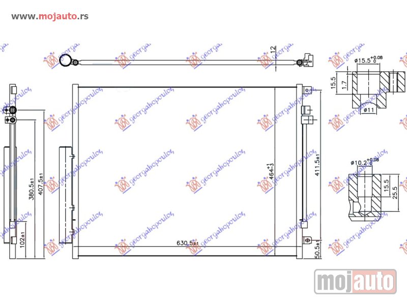 Glavna slika -  HLADNJAK KLIME ZA SVE MODELE DIZEL (AUTO) (631x464x12) Alfa romeo stelvio 16- -dostupno - MojAuto