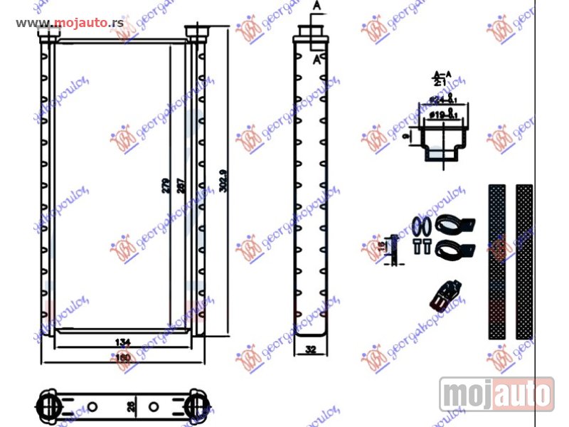 Glavna slika -  GREJAC KABINE (135x280x26) Audi a6 10-14 -dostupno - MojAuto
