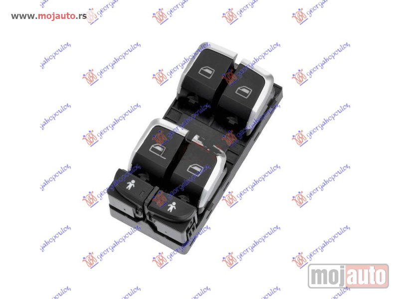Glavna slika -  PREKIDAC U PREDNJIM VRATIMA HROM/CRNI (4 TASTERA) (10 PIN) Levo Audi a6 14-18 -dostupno - MojAuto