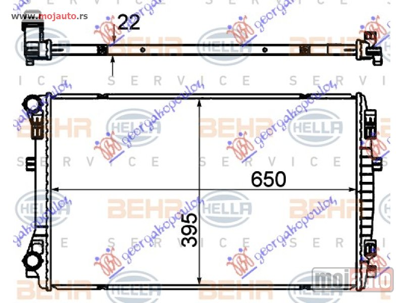 Glavna slika -  HLADNJAK MOTORA 1.0 Tsi/1.2/1.4 TFSi BENZIN - 1.6/2.0 TDi DIZEL (650x400) (MAHLE BEHR) Audi a3 20- -dostupno - MojAuto