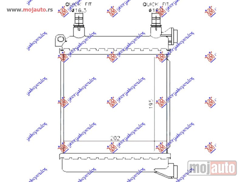 Glavna slika -  HLADNJAK MOTORA DODATNI 1.5/2.0 BENZIN (202x195) Bmw series 1 (f40) 19- -nedostupno - MojAuto