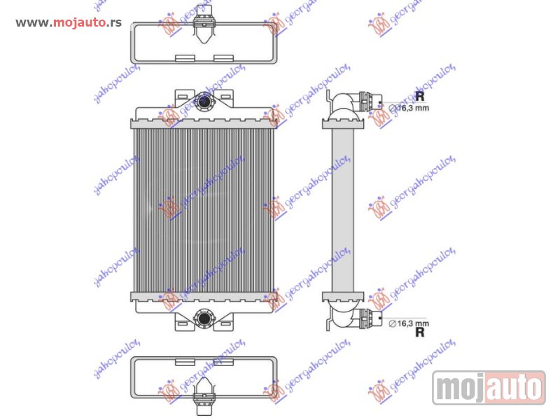 Glavna slika -  HLADNJAK MOTORA DODATNI BENZIN/DIZEL (185x156x26) Bmw series 3 (f30/f31) sdn/s.w. 12-14 -dostupno - MojAuto