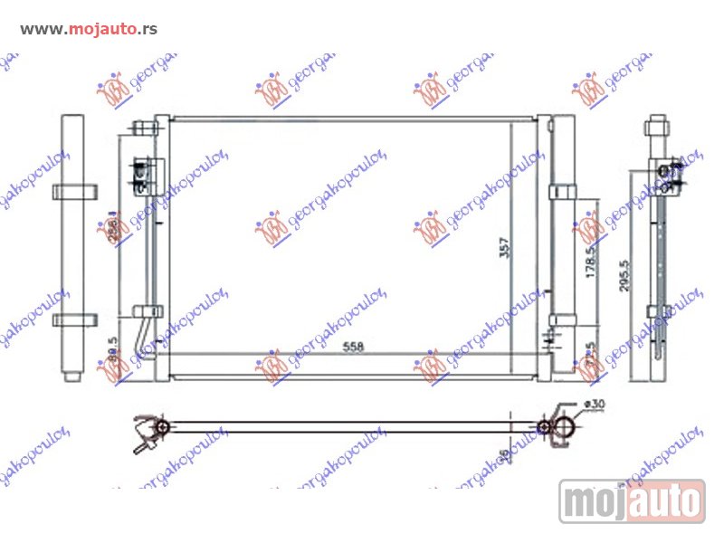 Glavna slika -  HLADNJAK KLIME 1.6/2.0 (520i) - 2.0 (528i) BENZIN (595x480x16) Bmw series 5 (f10/11) 10-13 -dostupno - MojAuto