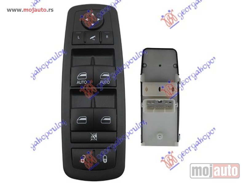 Glavna slika -  PREKIDAC U PREDNJIM VRATIMA (4 TASTERA) (CENTRALNO ZAKLJUCAVANJE) (ELEKTRO-SKLOPIV RETROVIZOR) (11 PIN) Levo Jeep grand cherokee 11-14 -dostupno - MojAuto