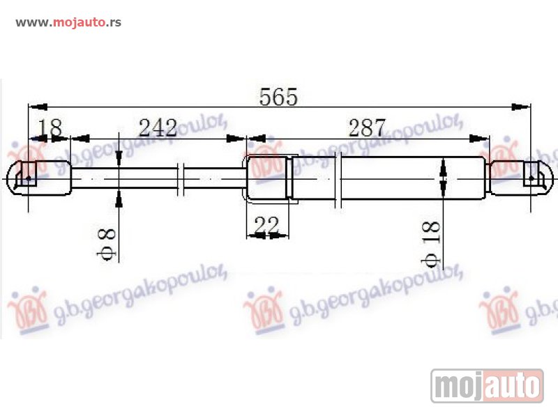 Glavna slika -  AMORTIZER HAUBE (565L-250N) Jeep grand cherokee 11-14 -dostupno - MojAuto