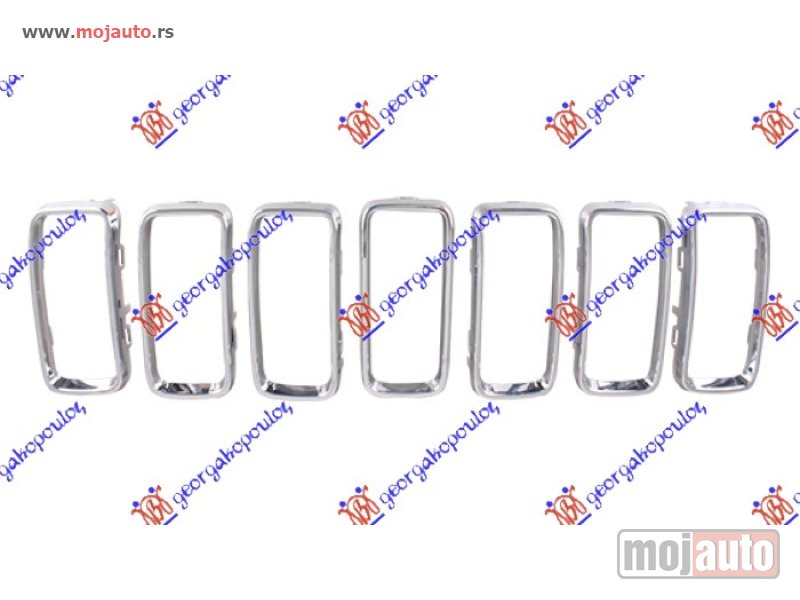 Glavna slika -  PVC MASKA HROM (SET 7 KOM) Jeep renegade 18- -dostupno - MojAuto