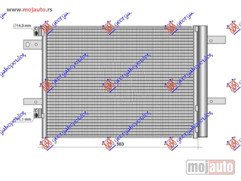 Glavna slika -  HLADNJAK KLIME 1.2/1.6 THP BENZIN - 1.6/2.0 BlueHDI DIZEL (563x416x12) Citroen c5 air cross 18- -dostupno - MojAuto