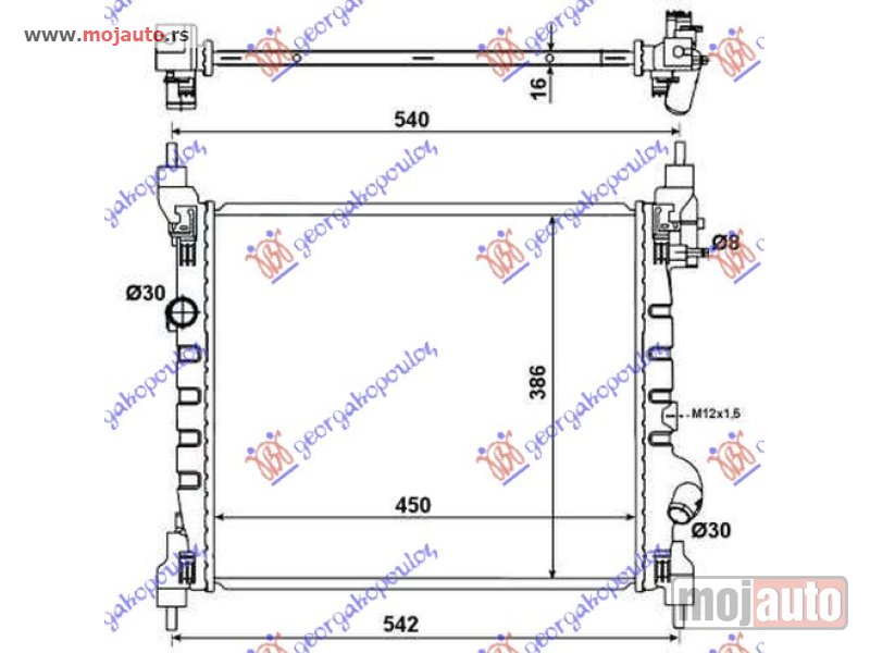 Glavna slika -  HLADNJAK MOTORA 1.0/1.2i 16V (45x39x17) Chevrolet spark 13- -dostupno - MojAuto