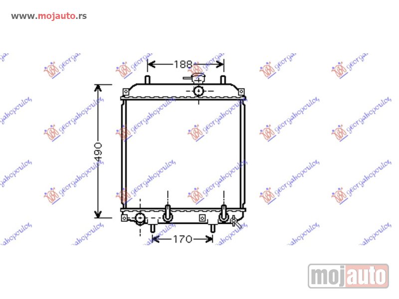 Glavna slika -  HLADNJAK MOTORA 1.0i 12V (MAN/AUTO) (40x31.7x16) Daihatsu cuore 02-08 -dostupno - MojAuto