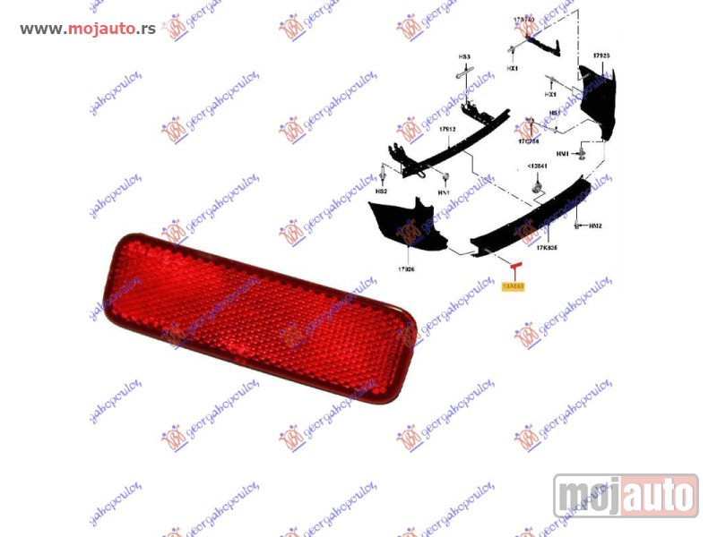 Glavna slika -  KATADIOPTER U ZADNJEM BRANIKU Levo Ford transit/tourneo courier 13- -dostupno - MojAuto