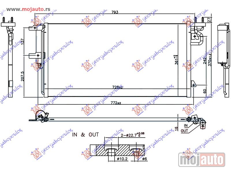 Glavna slika -  HLADNJAK KLIME 1.5 EcoBoost (728x361x16) Ford focus 14-18 -dostupno - MojAuto