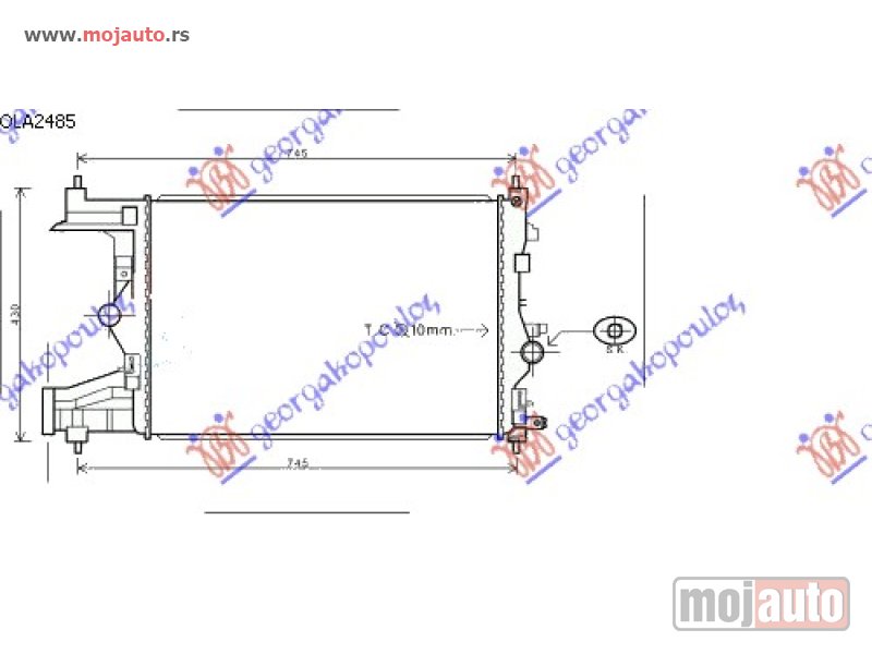 Glavna slika -  HLADNJAK MOTORA 1.4/1.6 TURBO BENZIN (MAN) (58x39.5) Chevrolet cruze 13- -dostupno - MojAuto