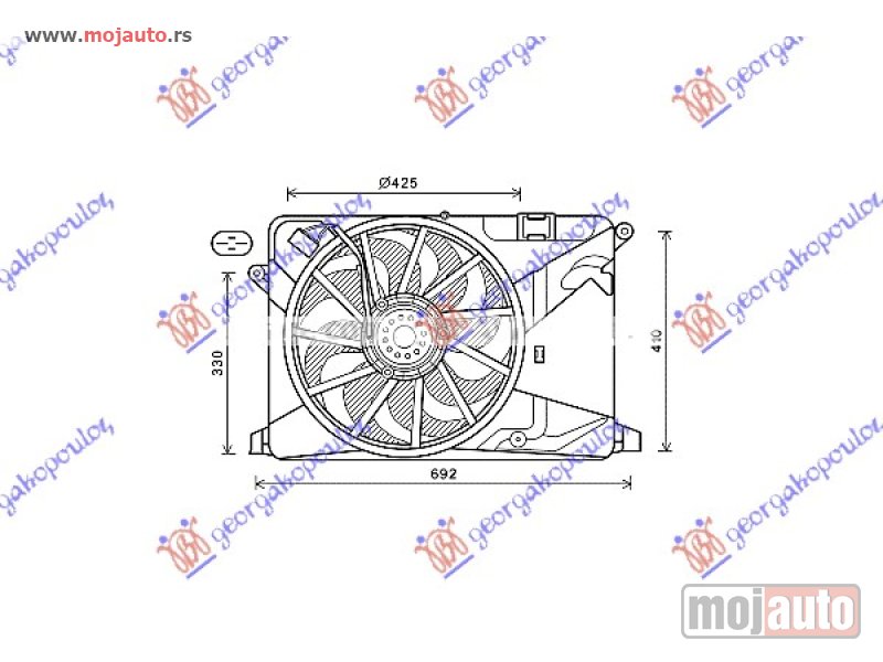 Glavna slika -  VENTILATOR KOMPLET (1.4i 16v TURBO) (430mm) (4 PIN) Chevrolet trax 13- -nedostupno - MojAuto