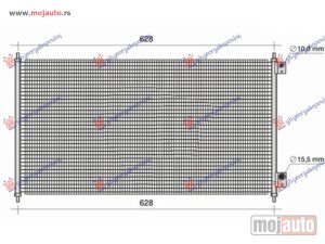 NOVI: delovi  HLADNJAK KLIME 1.4i/1.6i/1.7i BENZIN (612x339x16) Honda accord 98-01 -dostupno