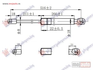 NOVI: delovi  AMORTIZER GEPEK VRATA KARAVAN (516L-495N) Hyundai i30 5d 12-14 -dostupno