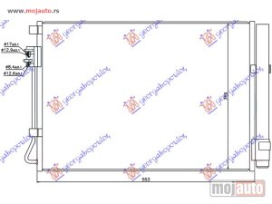 NOVI: delovi  HLADNJAK KLIME ZA SVE MODELE BENZIN (520x360x12) Kia rio h/b 11-14 -dostupno