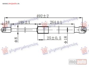 NOVI: delovi  AMORTIZER GEPEK VRATA (492L-400N) Kia rio h/b 11-14 -dostupno