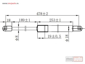 NOVI: delovi  AMORTIZER GEPEK VRATA (478L-600N) Kia sorento 09-12 -dostupno