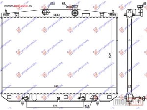 Glavna slika -  HLADNJAK MOTORA 3.6 350-450H BENZIN/HIBRID (500x760x27) Lexus rx 20-23 -dostupno - MojAuto